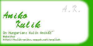 aniko kulik business card